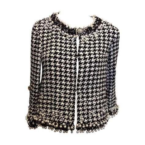 chanel houndstooth suit|chanel leather jacket.